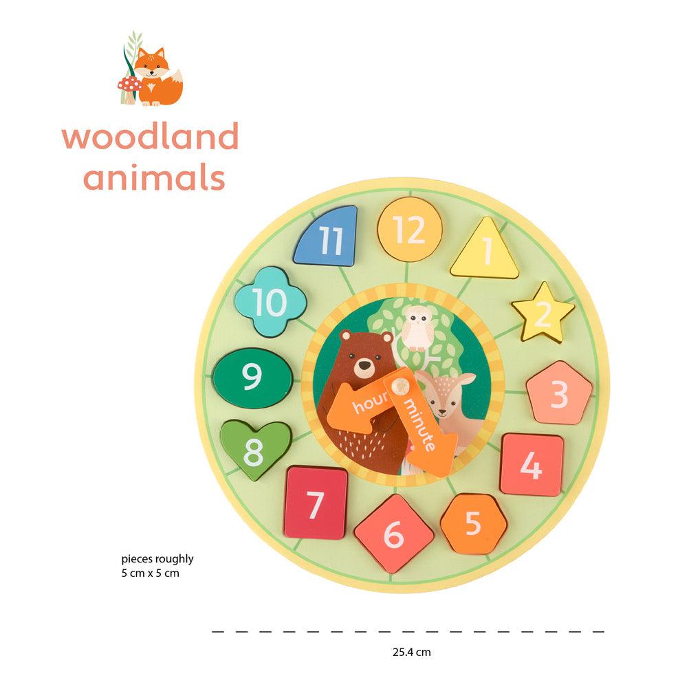 Woodland Shape Sorting Clock - Little Dreamers Gift Shop