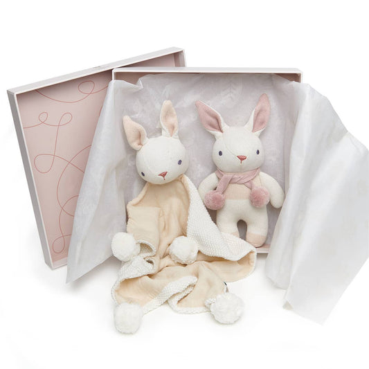 Threadbear Designs Little Bunny Baby Gift Set in White