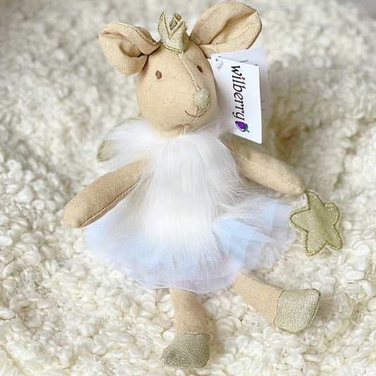Wilberry White Mouse Ballerina with Gold Crown