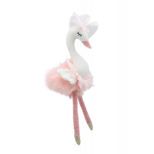 Wilberry White and Pink Knitted Swan Ballerina