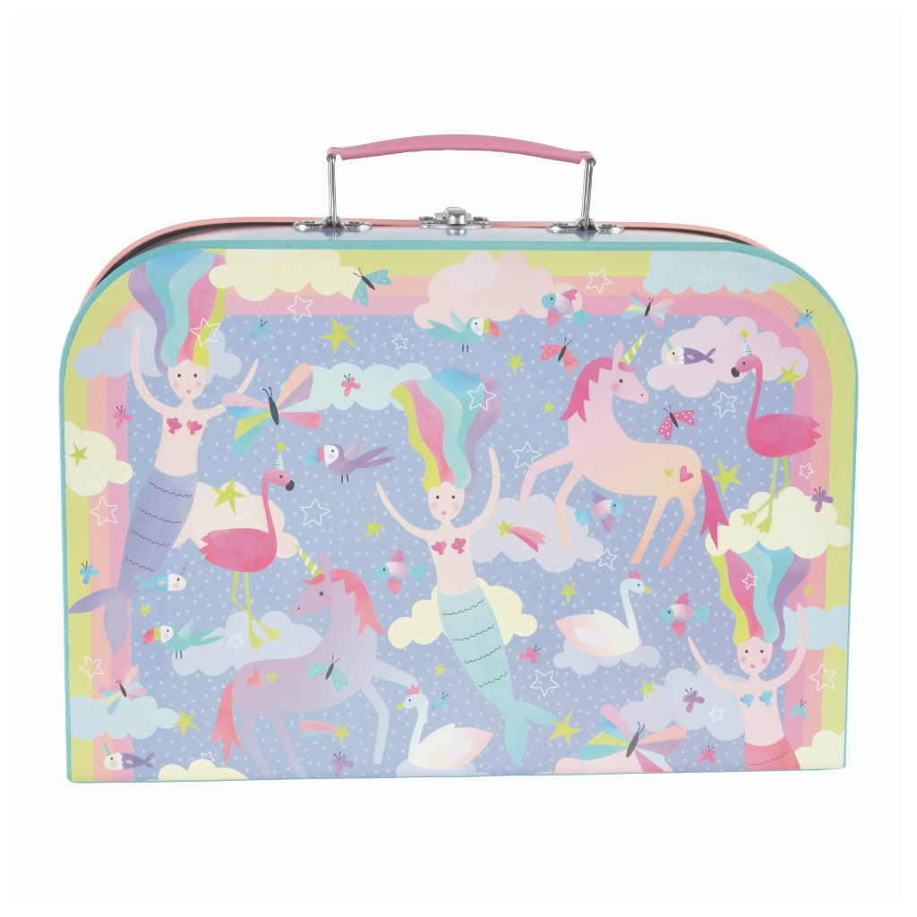 childrens toy tea set with unicorns, mermaids and flamingos