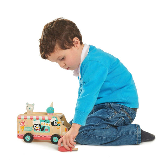 Tender Leaf Toys Penguin's Wooden Ice Cream Truck Toy