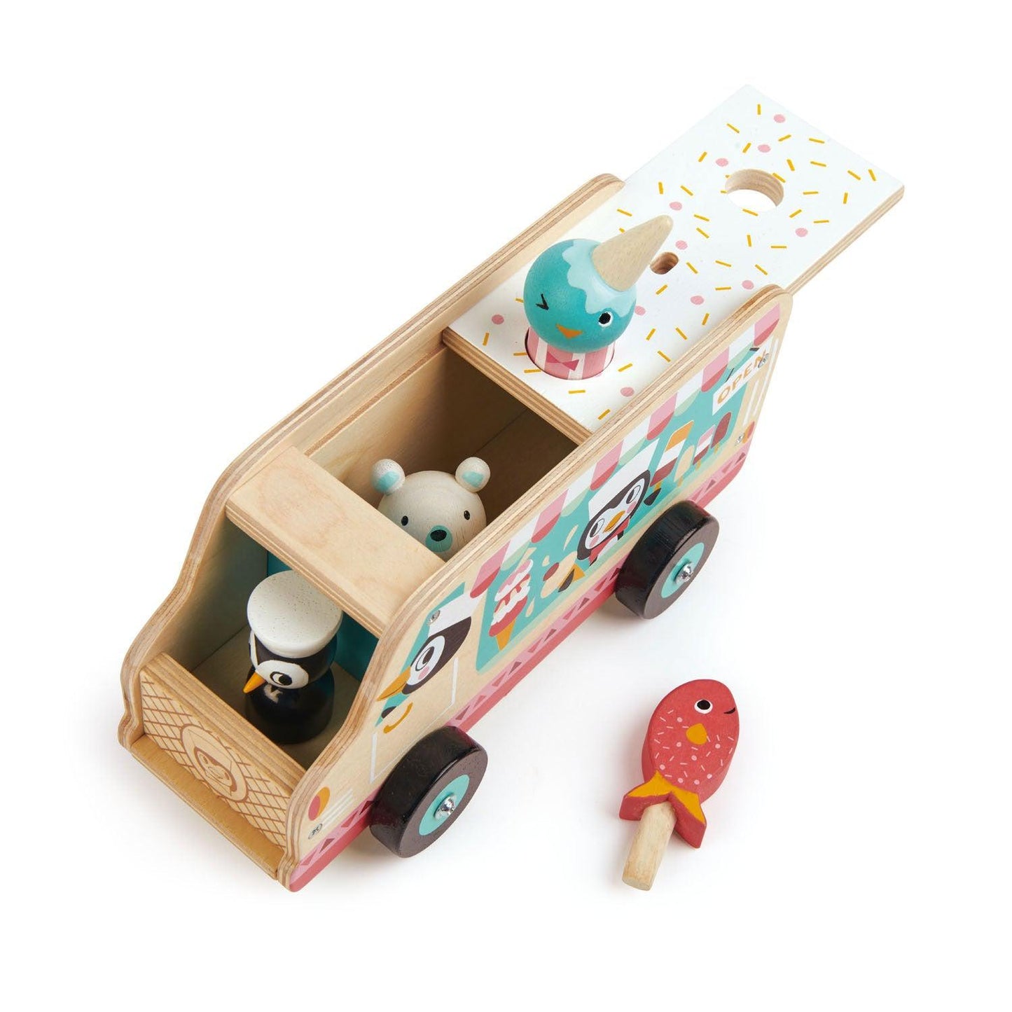 Tender Leaf Toys Penguin's Wooden Ice Cream Truck Toy