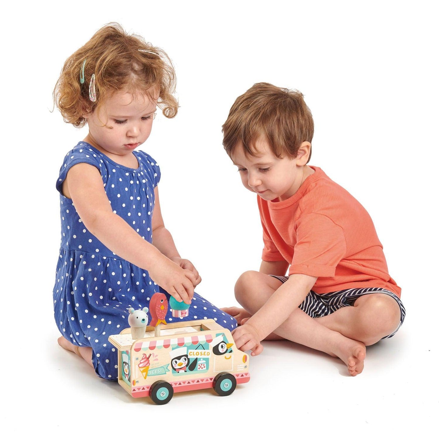 Tender Leaf Toys Penguin's Wooden Ice Cream Truck Toy