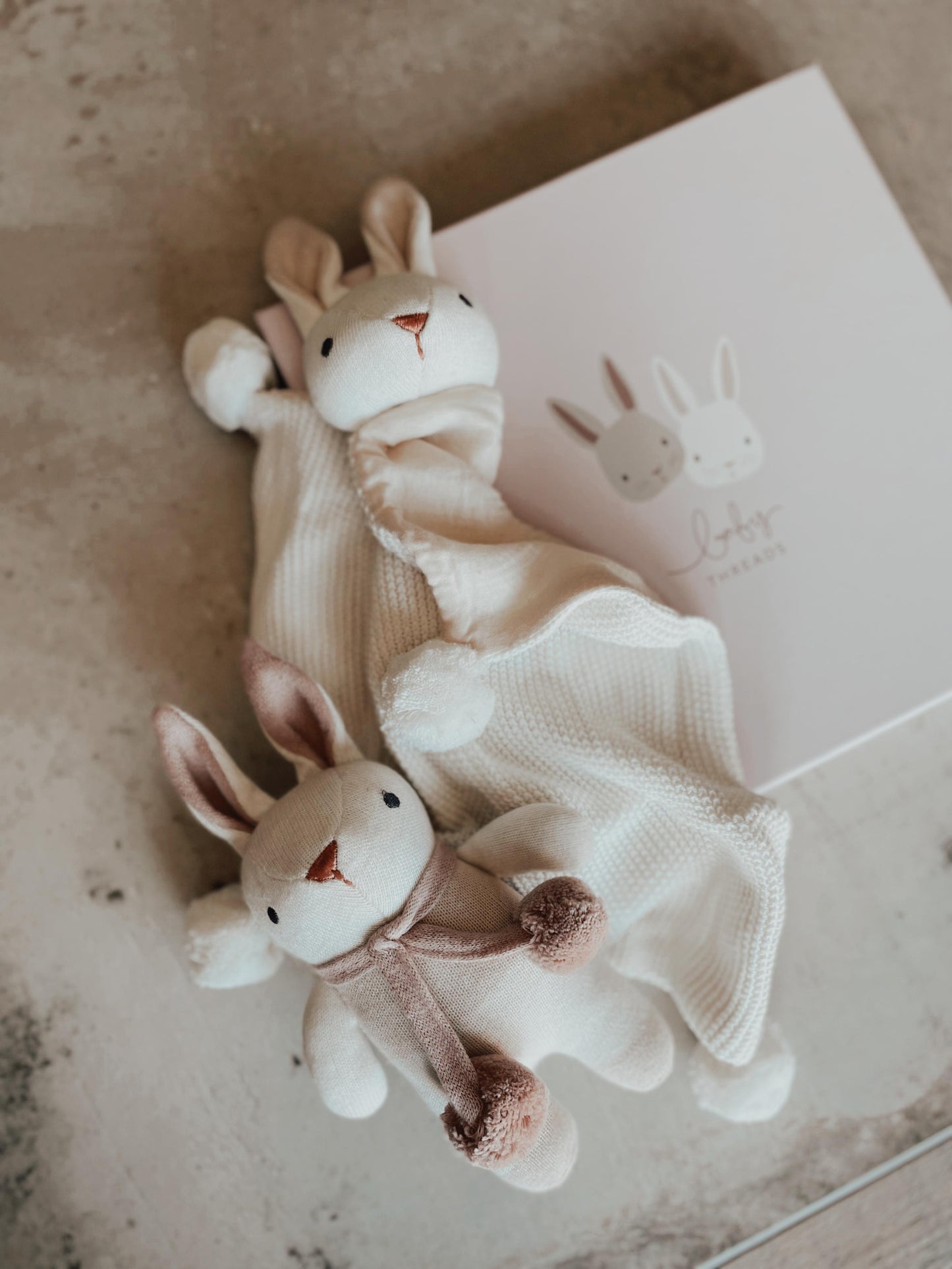 Threadbear Designs Little Bunny Baby Gift Set in White