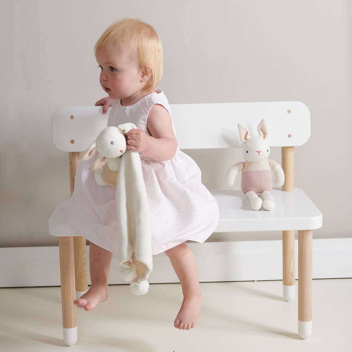 Threadbear Designs Little Bunny Baby Gift Set in White