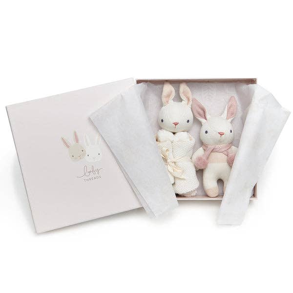 Threadbear Designs Little Bunny Baby Gift Set in White