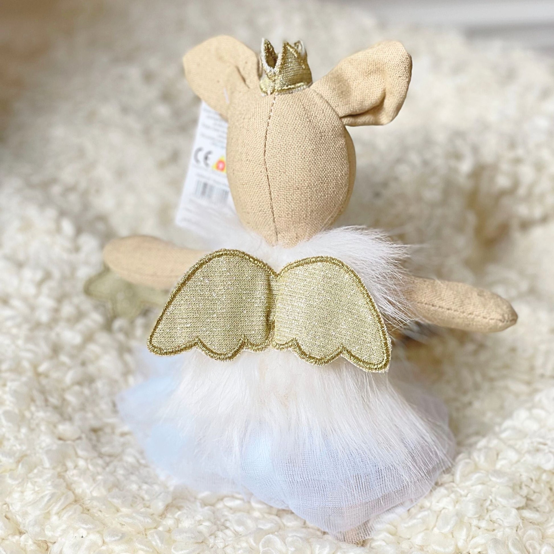 Wilberry White Mouse Ballerina with Gold Crown